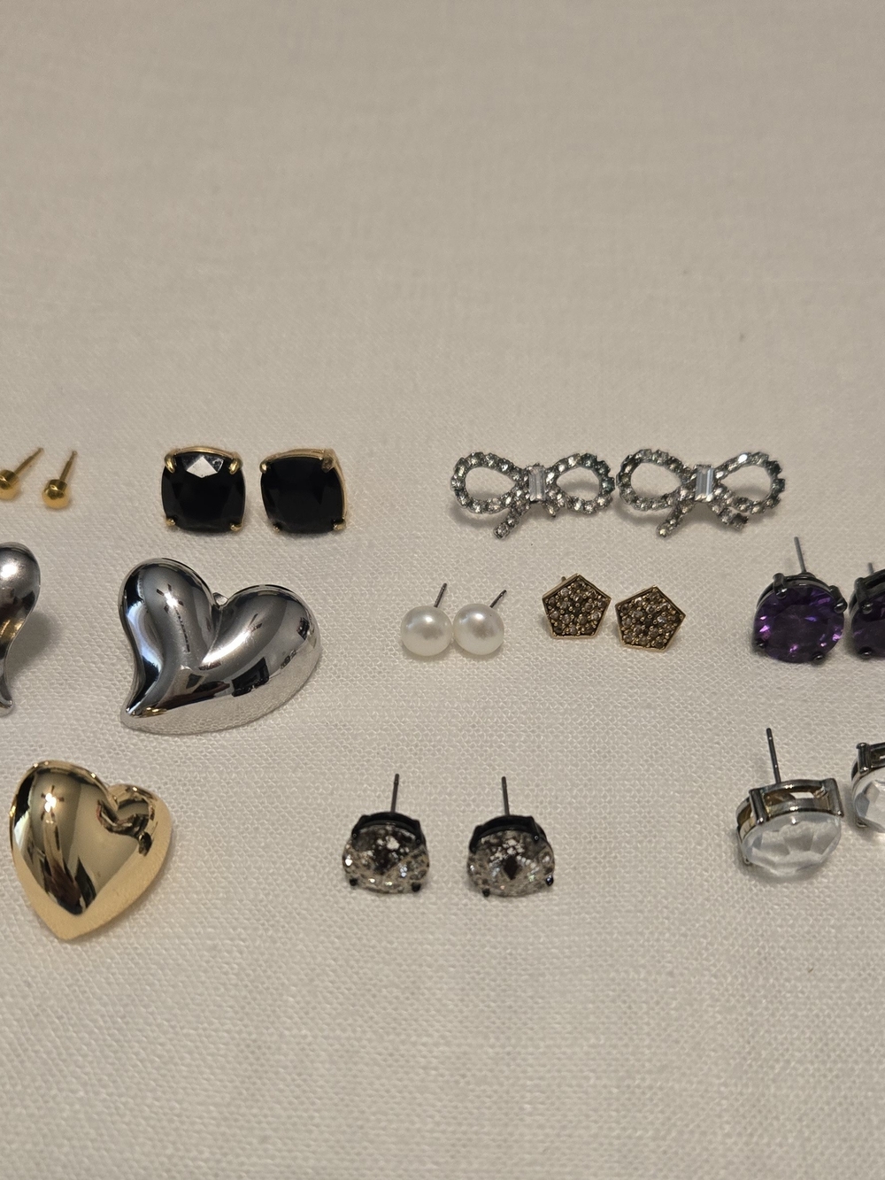 Mixed Earring Lot – Hearts, Rhinestones & Studs